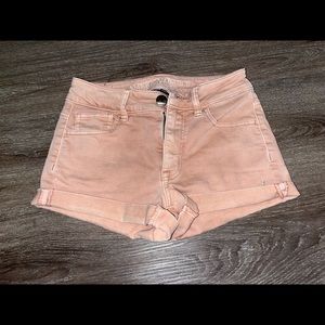 American Eagle Size 00 High-rise Shortie Super Super Stretch light Pink Shorts